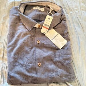 Tommy Bahama Charcoal Palm Print Shirt